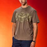 Cupid Touch Brown Oversized Fit T-Shirt